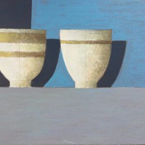 White Bowls with Gold Rings
